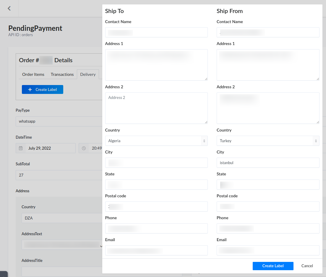 Custom field with action